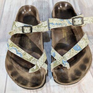 Papillio by Birkenstock Women's Toe Loop Mosaic Floral Sandals Size 6